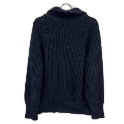 ETS.MATERIAUX マテリオ 24AW 24-080-300-9810 ネイビー ウール混 W-ZIP ドライバーズニット ジャケット