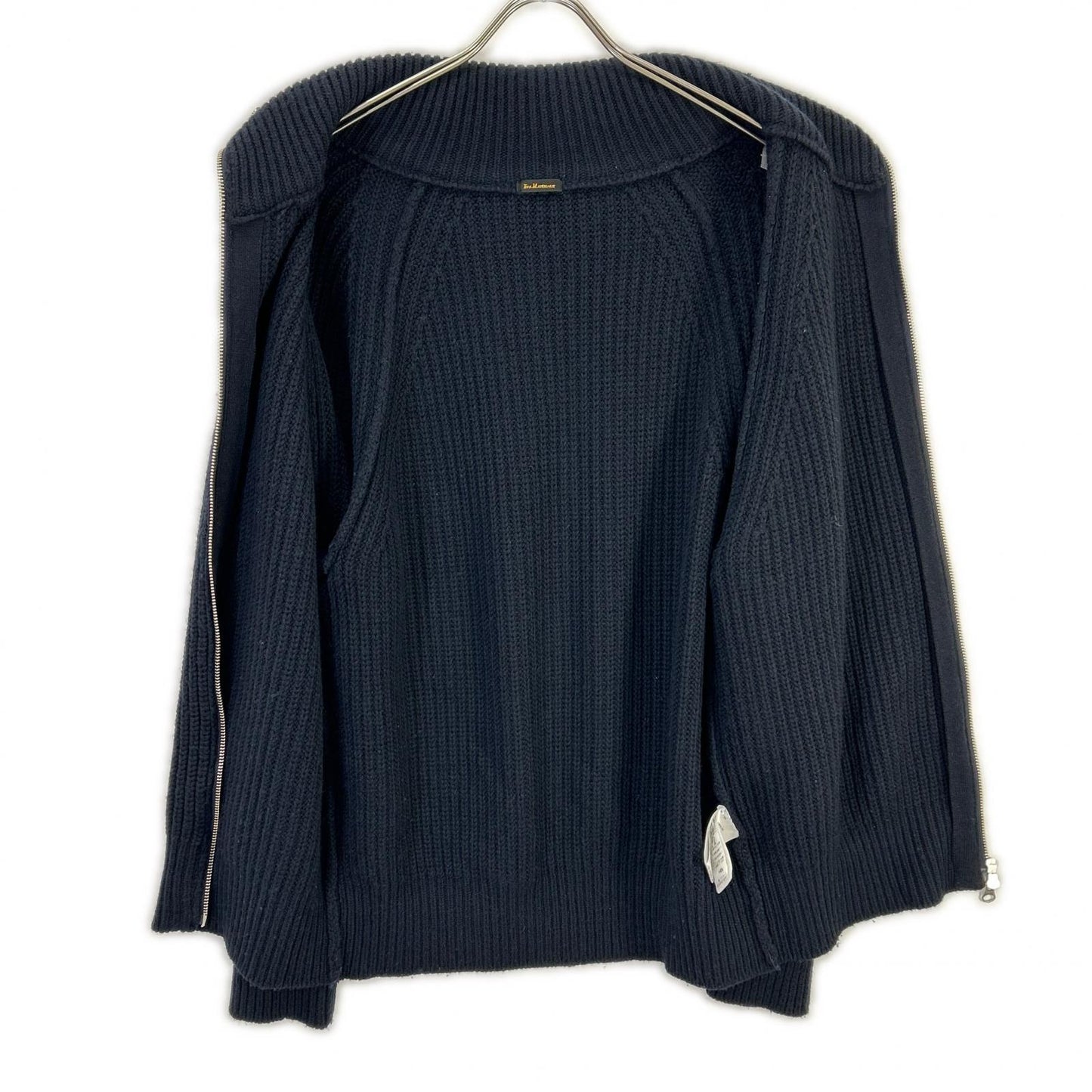 ETS.MATERIAUX マテリオ 24AW 24-080-300-9810 ネイビー ウール混 W-ZIP ドライバーズニット ジャケット