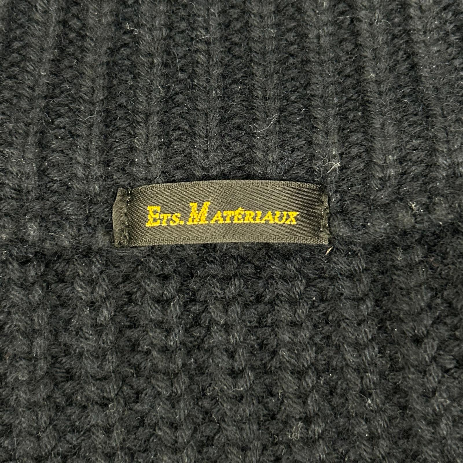 ETS.MATERIAUX マテリオ 24AW 24-080-300-9810 ネイビー ウール混 W-ZIP ドライバーズニット ジャケット
