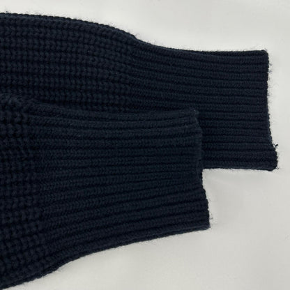 ETS.MATERIAUX マテリオ 24AW 24-080-300-9810 ネイビー ウール混 W-ZIP ドライバーズニット ジャケット