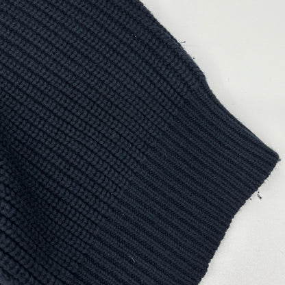 ETS.MATERIAUX マテリオ 24AW 24-080-300-9810 ネイビー ウール混 W-ZIP ドライバーズニット ジャケット