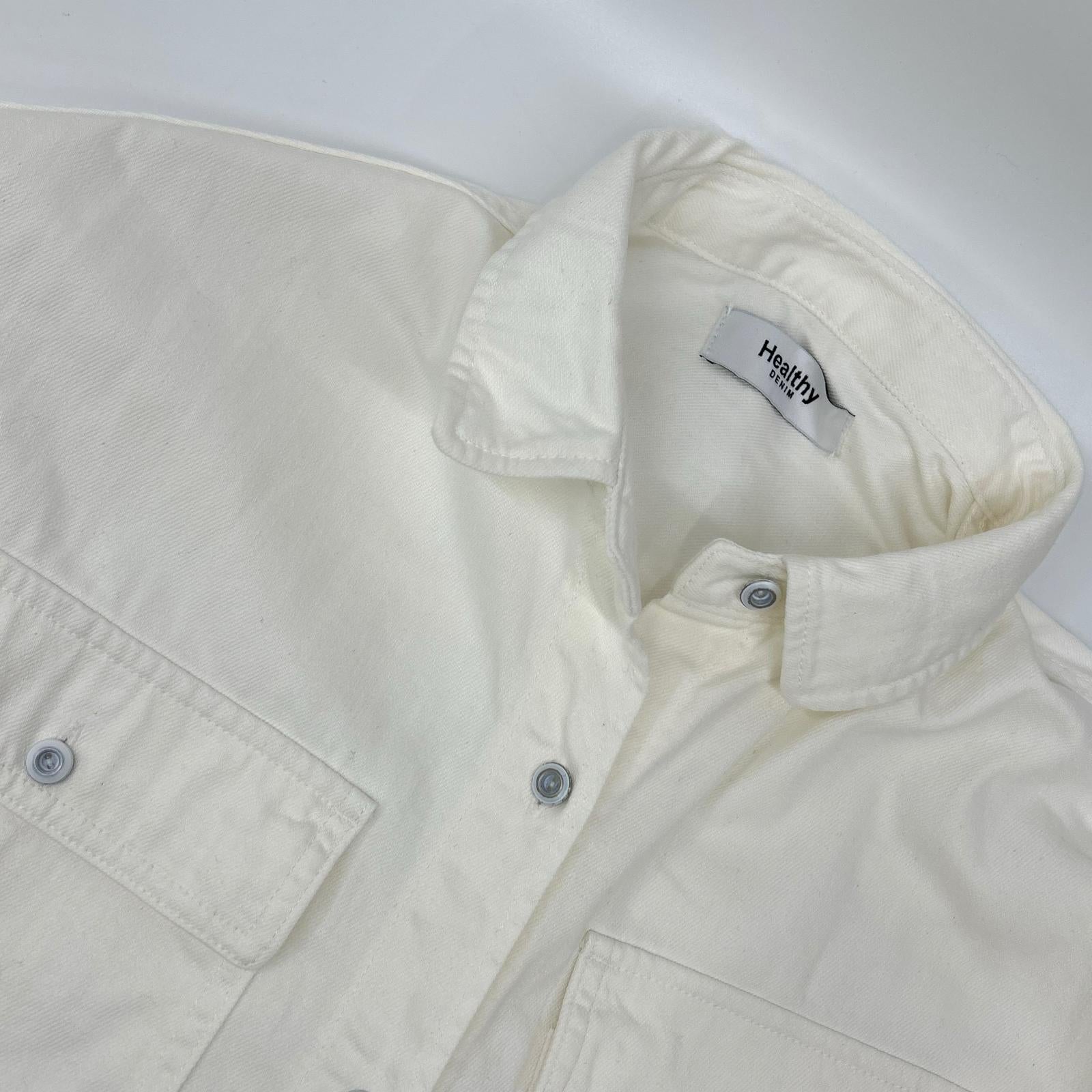 Healthy Denim ヘルシーデニム SLOBE別注 H329620I ホワイト コットン Almond スーパービッグデニムシャツ トップス