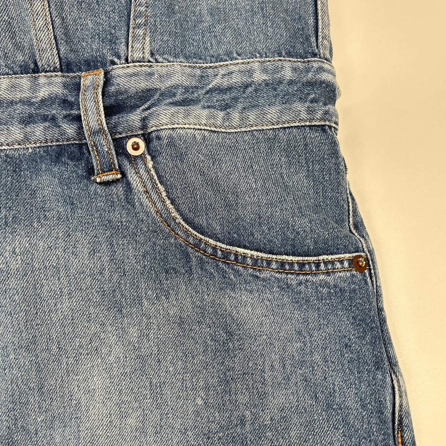 Whim Gazette ウィムガゼット 25SS WGD1051209A0001 インディゴブルー コットン カットオフ フロントボタン ノースリーブデニムワンピース オーバーオール オールインワン