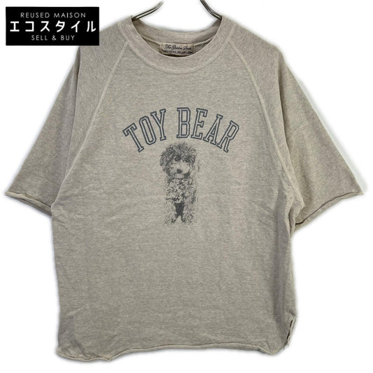 REMIRELIEF レミレリーフ ×HUG O WaR 25SS オートミール/ベージュ コットン TOY BEAR ヴィンテージ加工 天竺ラグランスリーブTシャツ トップス