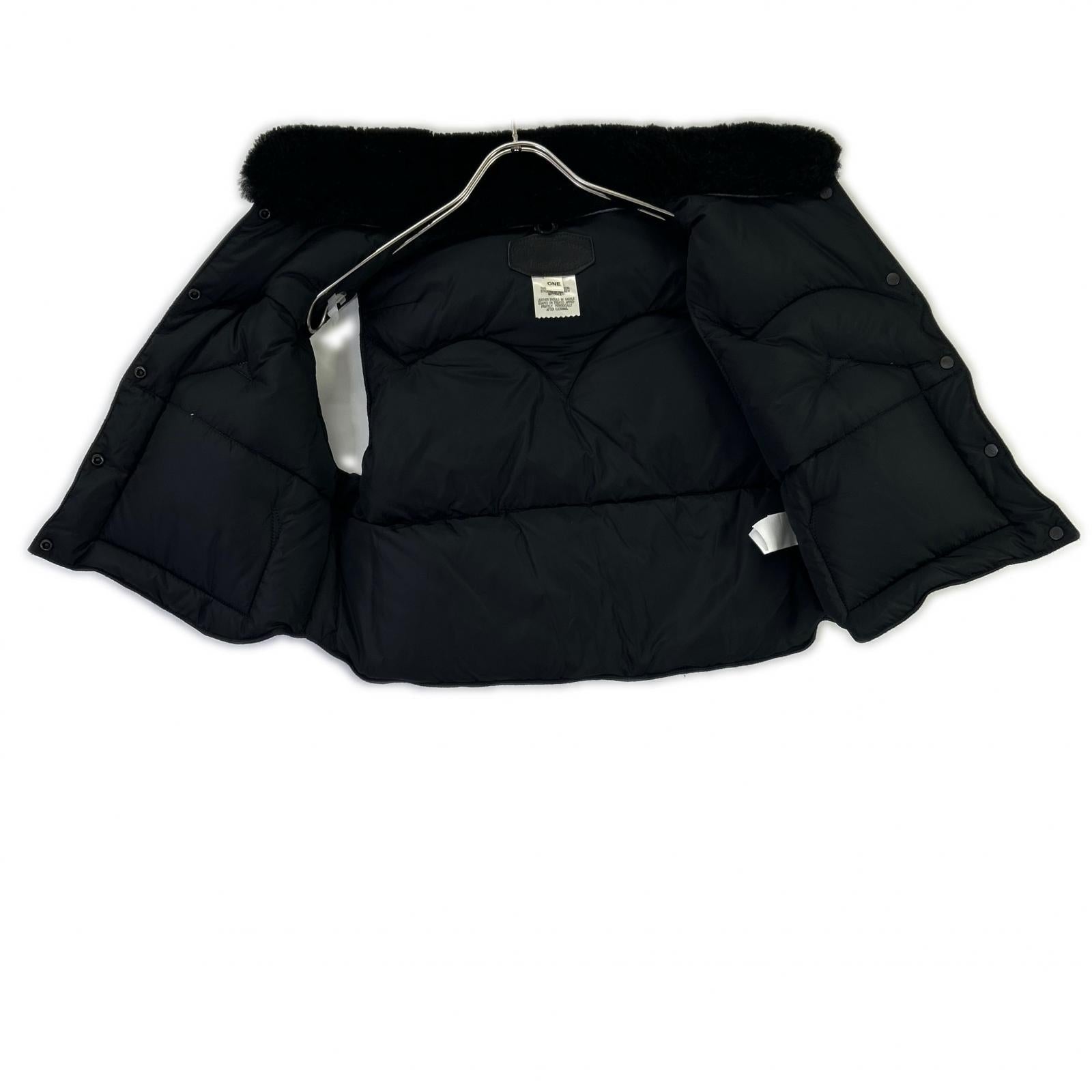 Rocky Mountain Featherbed ロッキーマウンテンフェザーベッド CITY SHOP別注 210-252-21 ネイビー×ブラック ウール/ナイロン カーフレザーヨーク 切り替えダウンベスト ジャケット