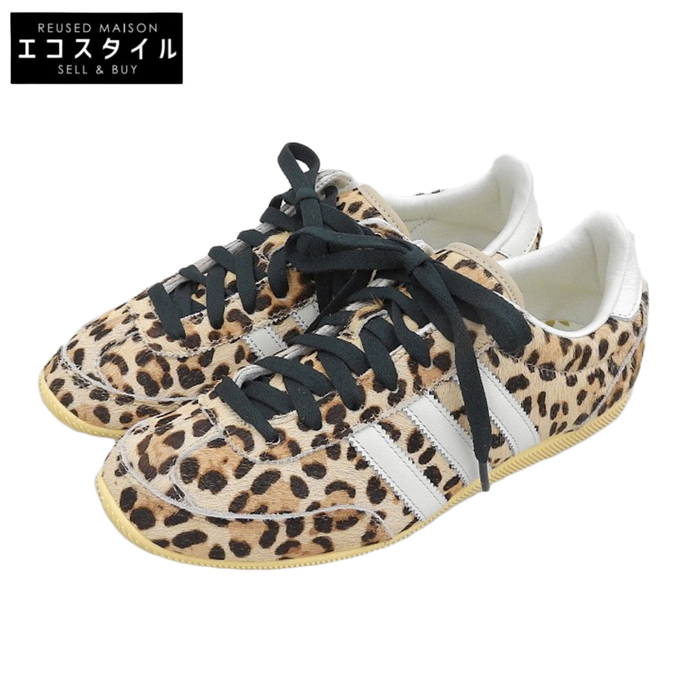 adidas アディダス 美品 Originals JAPAN W ハラコ レオパード ラバーソールローカットスニーカー ベージュ系×ブラウン 23.5cm KI6687 シューズ