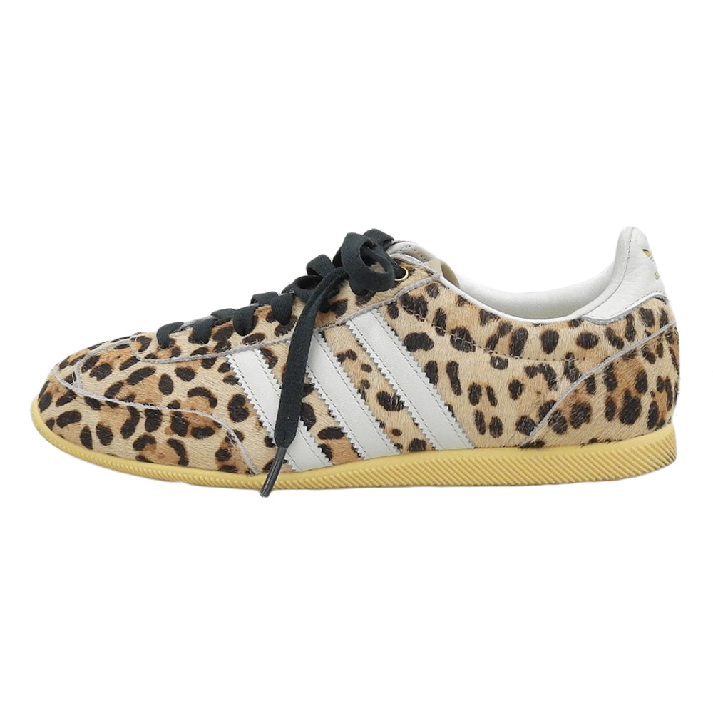 adidas アディダス 美品 Originals JAPAN W ハラコ レオパード ラバーソールローカットスニーカー ベージュ系×ブラウン 23.5cm KI6687 シューズ