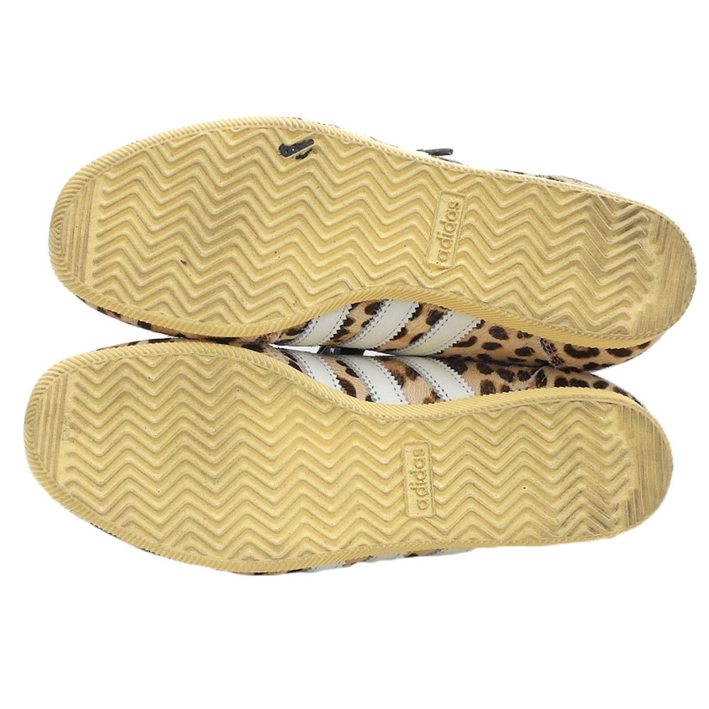 adidas アディダス 美品 Originals JAPAN W ハラコ レオパード ラバーソールローカットスニーカー ベージュ系×ブラウン 23.5cm KI6687 シューズ