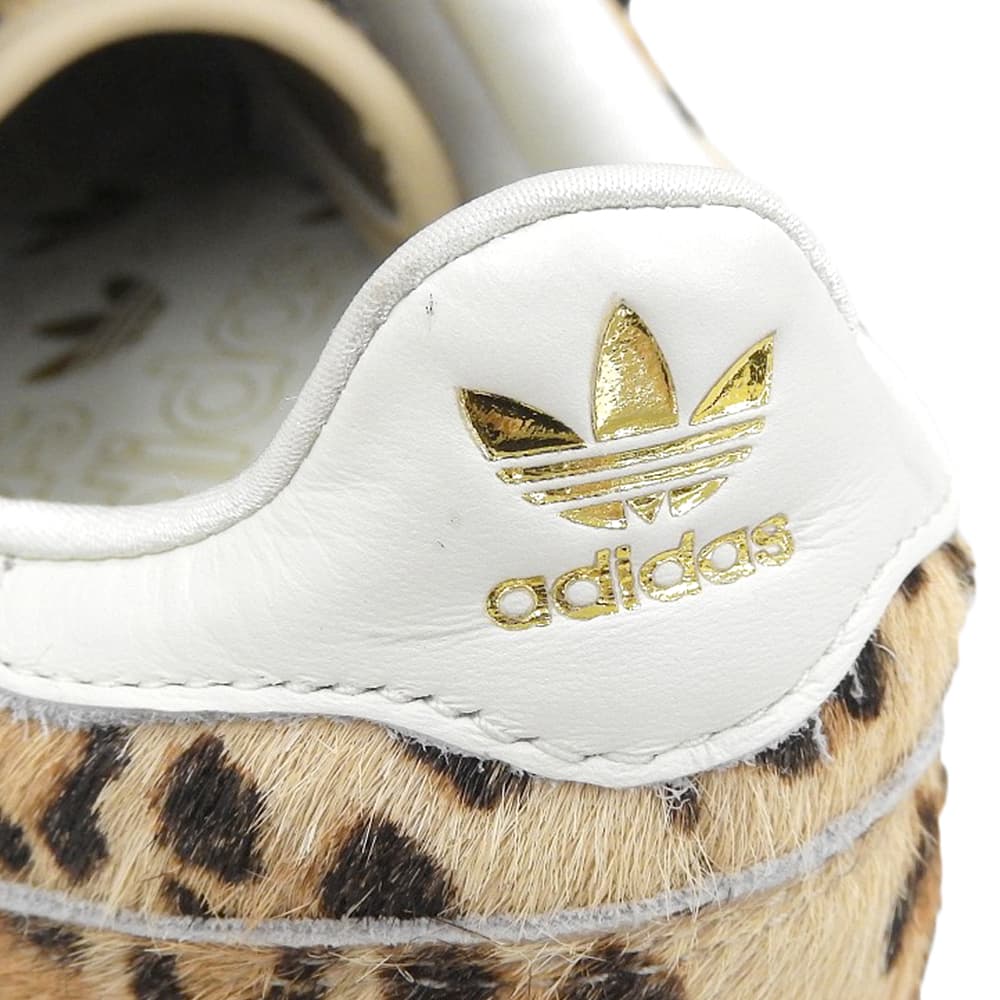 adidas アディダス 美品 Originals JAPAN W ハラコ レオパード ラバーソールローカットスニーカー ベージュ系×ブラウン 23.5cm KI6687 シューズ