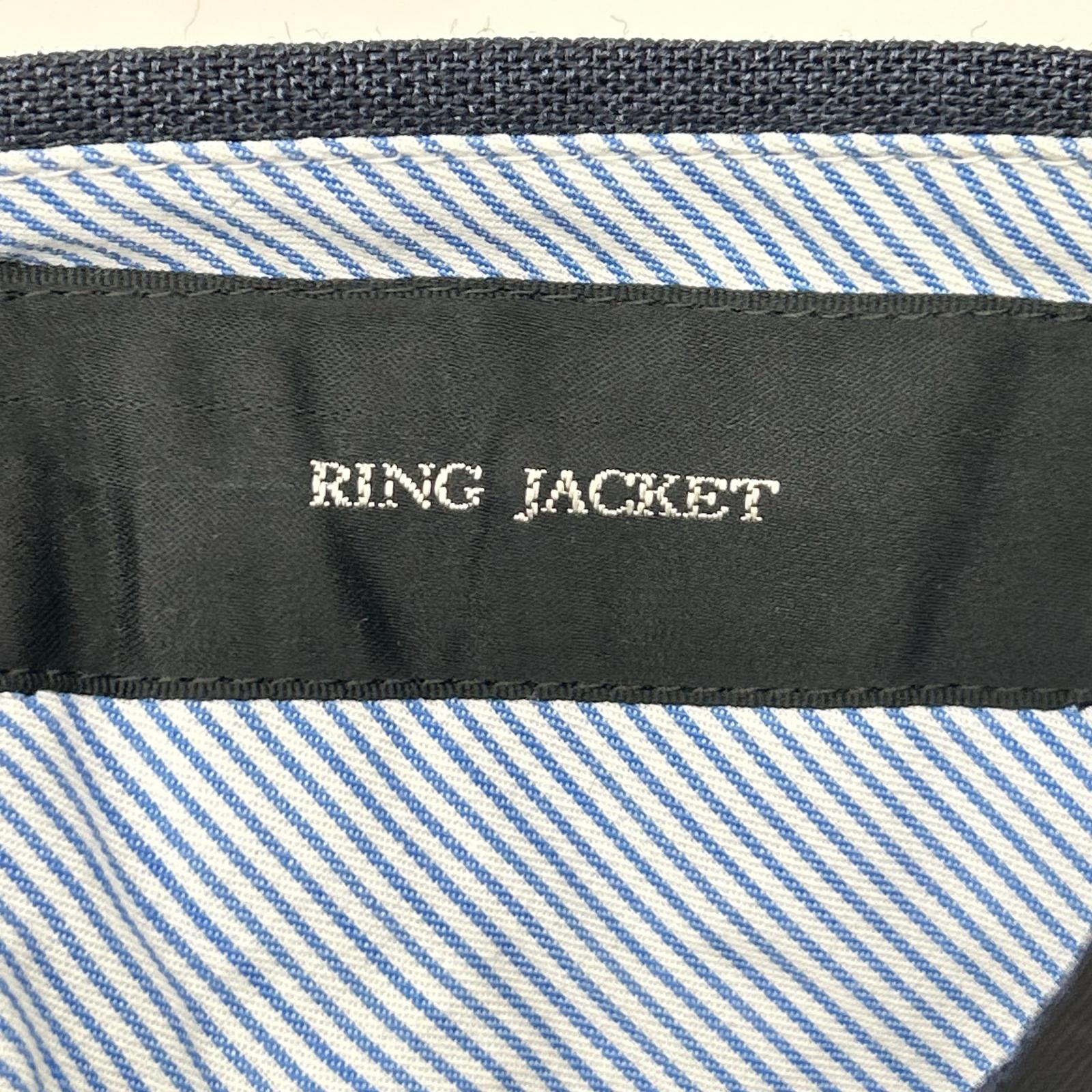 RING JACKET リングヂャケット ダークネイビー ウール100 2プリーツ サイドアジャスター スラックスパンツ ボトムス