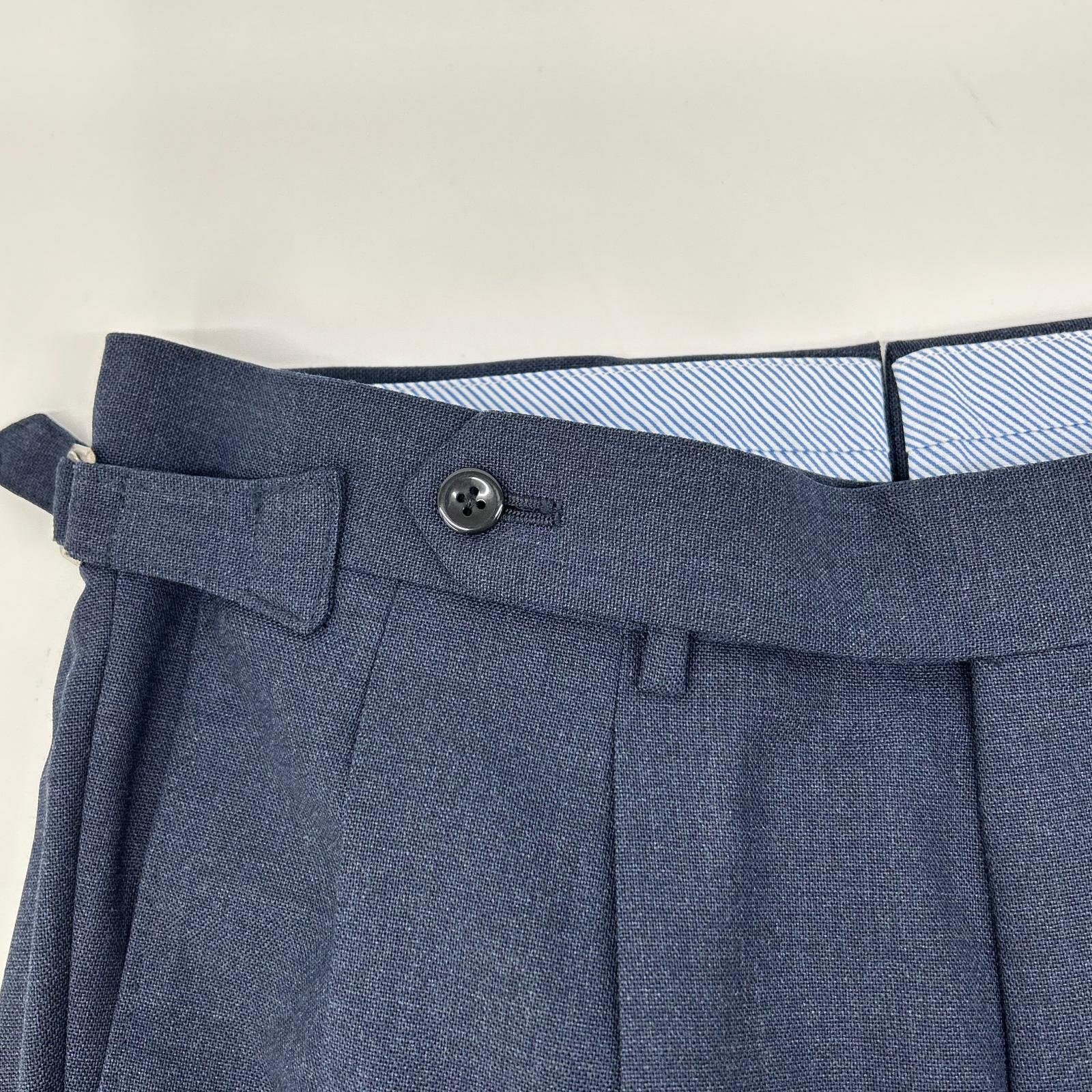 RING JACKET リングヂャケット ダークネイビー ウール100 2プリーツ サイドアジャスター スラックスパンツ ボトムス