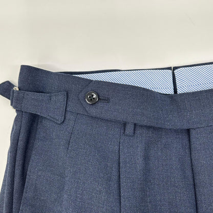 RING JACKET リングヂャケット ダークネイビー ウール100 2プリーツ サイドアジャスター スラックスパンツ ボトムス