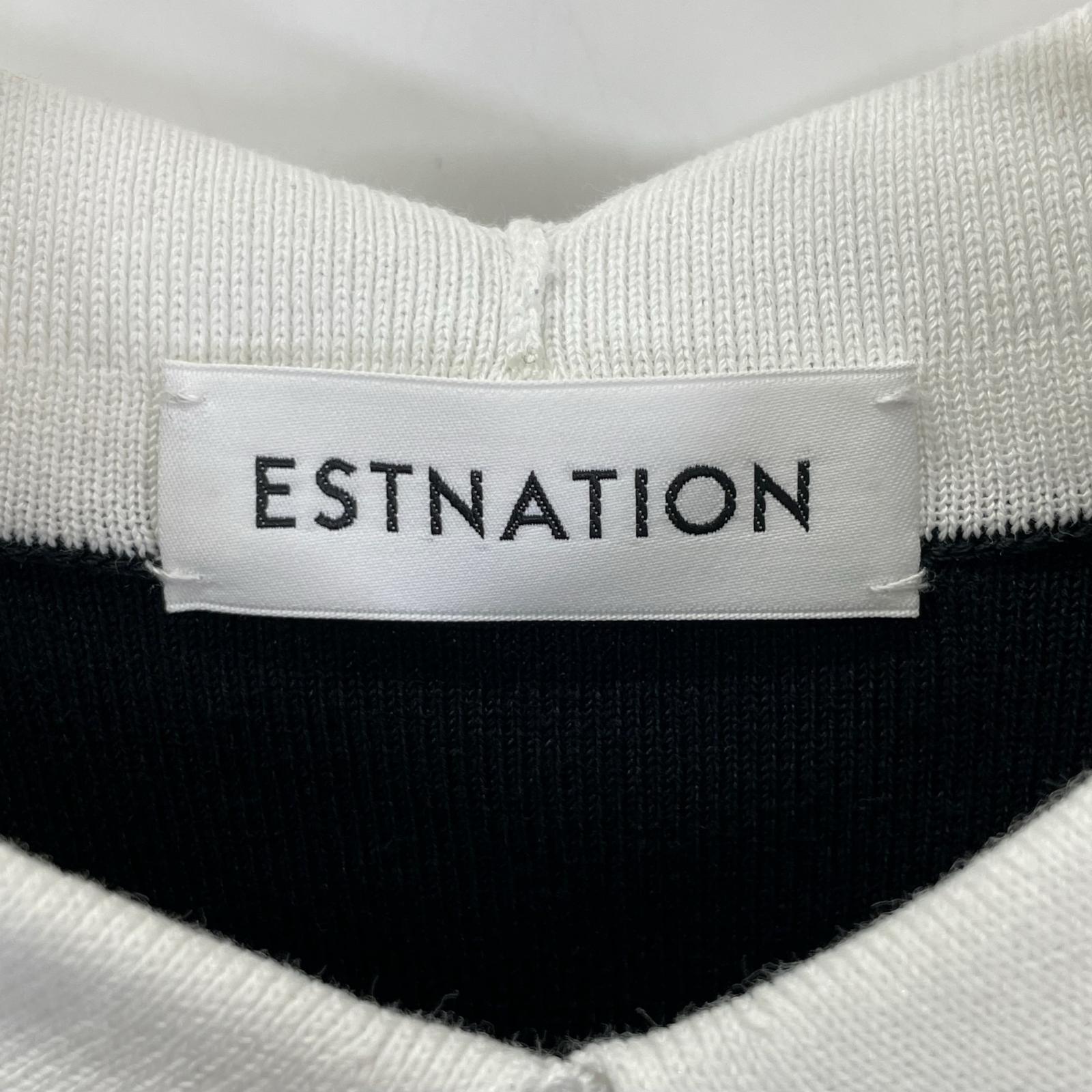 ESTNATION エストネーション ブラック 襟付きニットトップス トップス