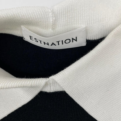 ESTNATION エストネーション ブラック 襟付きニットトップス トップス