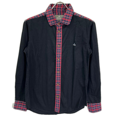 Vivienne Westwood MAN ヴィヴィアンウエストウッドマン ブラック DETAILD CHECK クラシックシャツ トップス