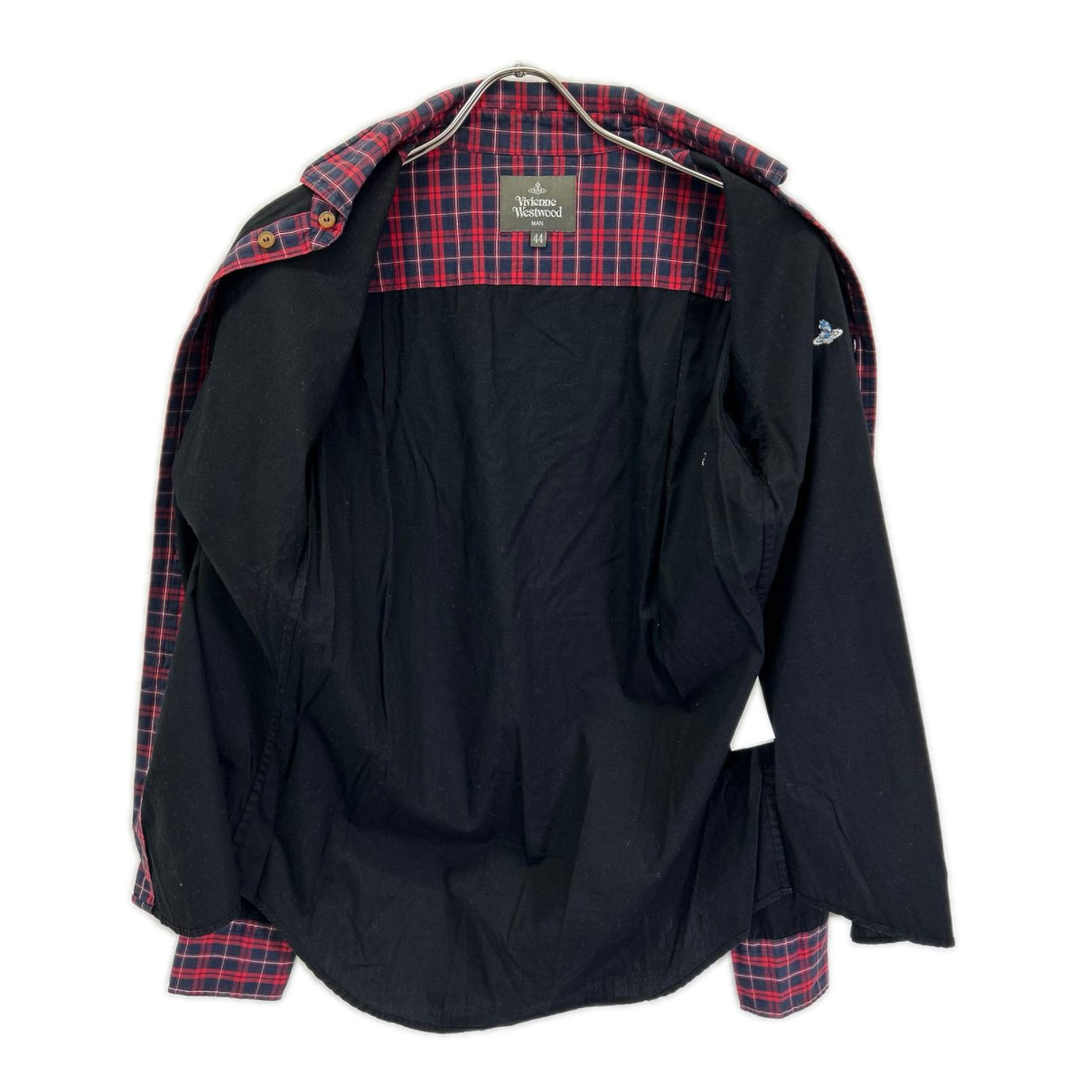 Vivienne Westwood MAN ヴィヴィアンウエストウッドマン ブラック DETAILD CHECK クラシックシャツ トップス