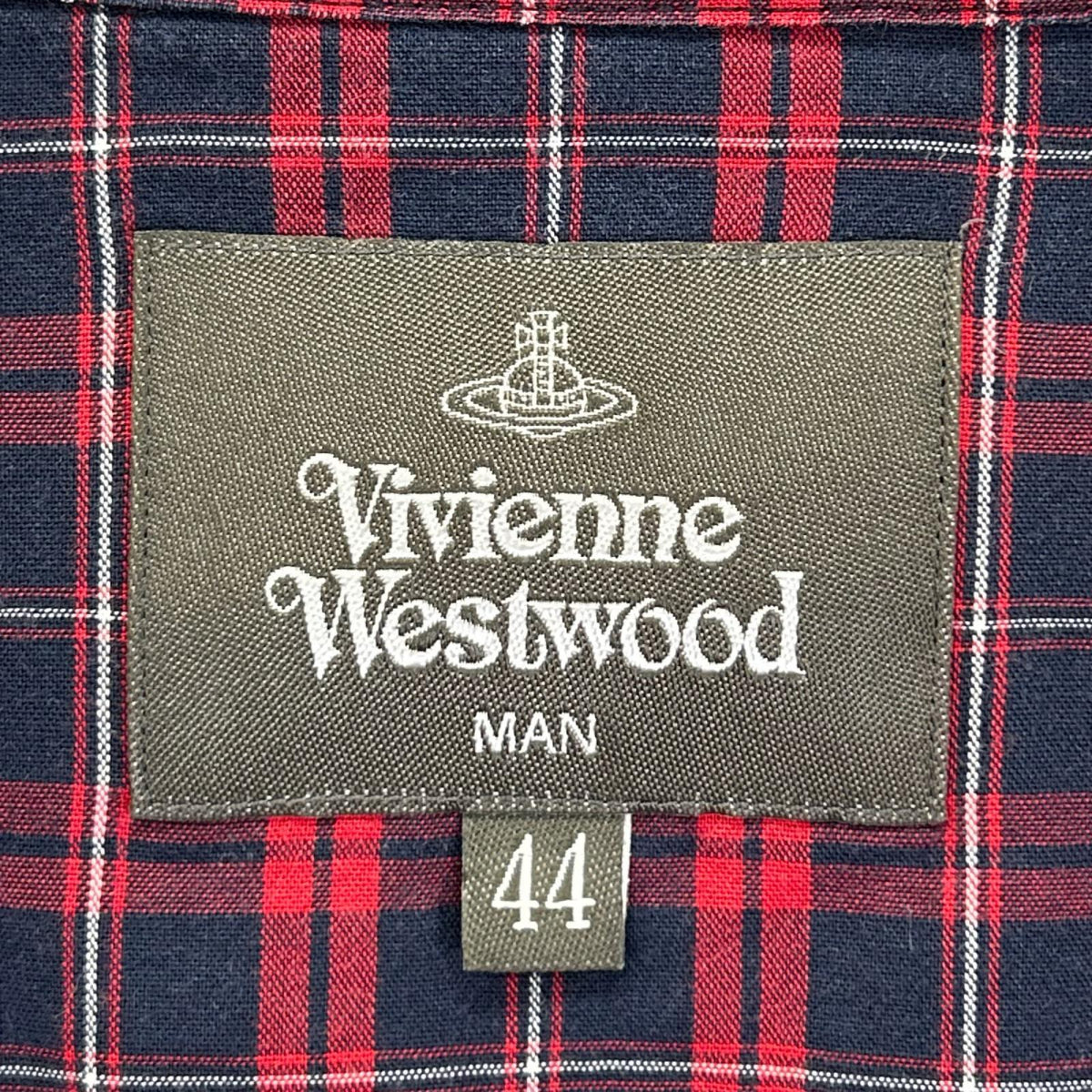 Vivienne Westwood MAN ヴィヴィアンウエストウッドマン ブラック DETAILD CHECK クラシックシャツ トップス