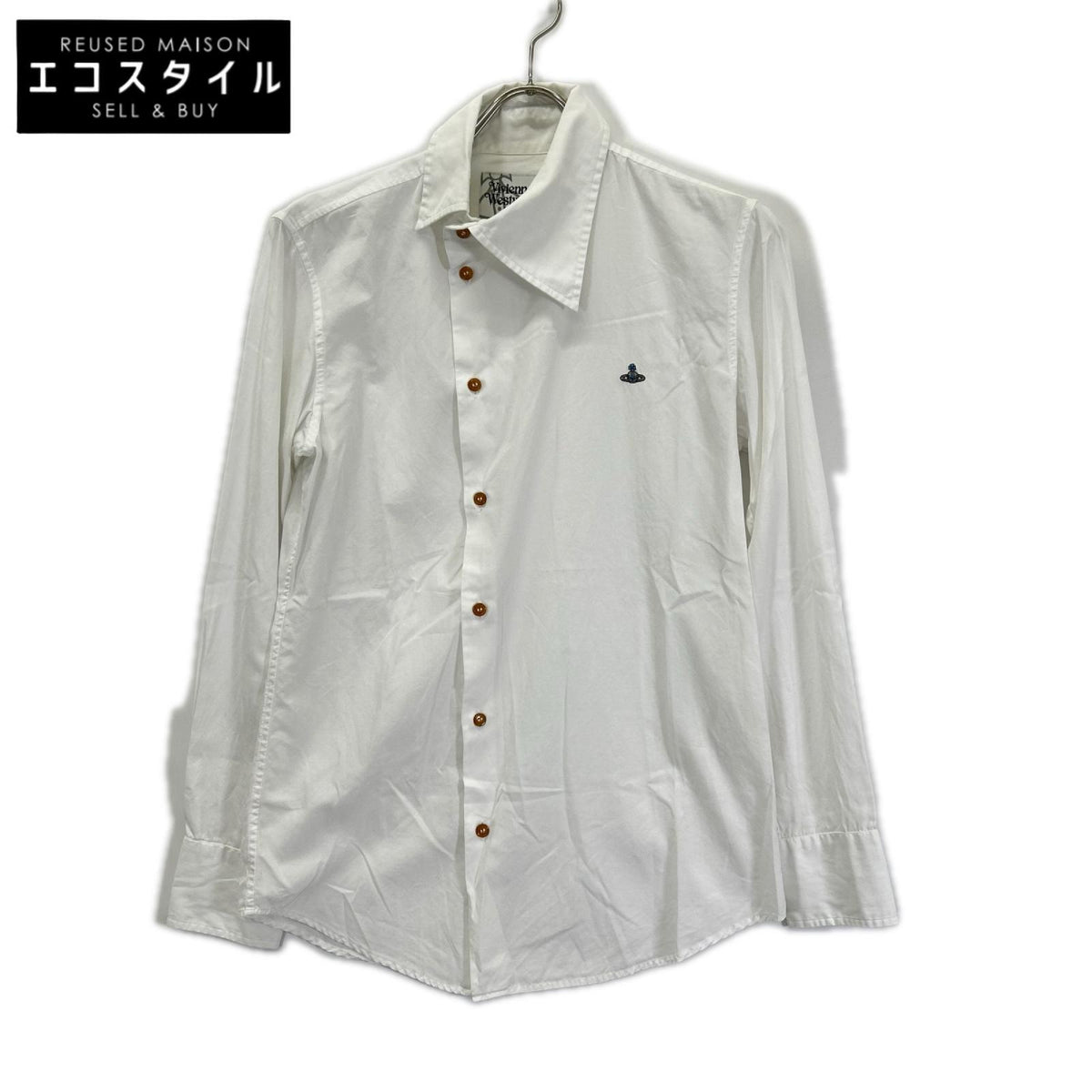 Vivienne Westwood MAN ヴィヴィアンウエストウッドマン VW-WR-71093 ホワイト アシンメトリーカラー長袖シャツ トップス