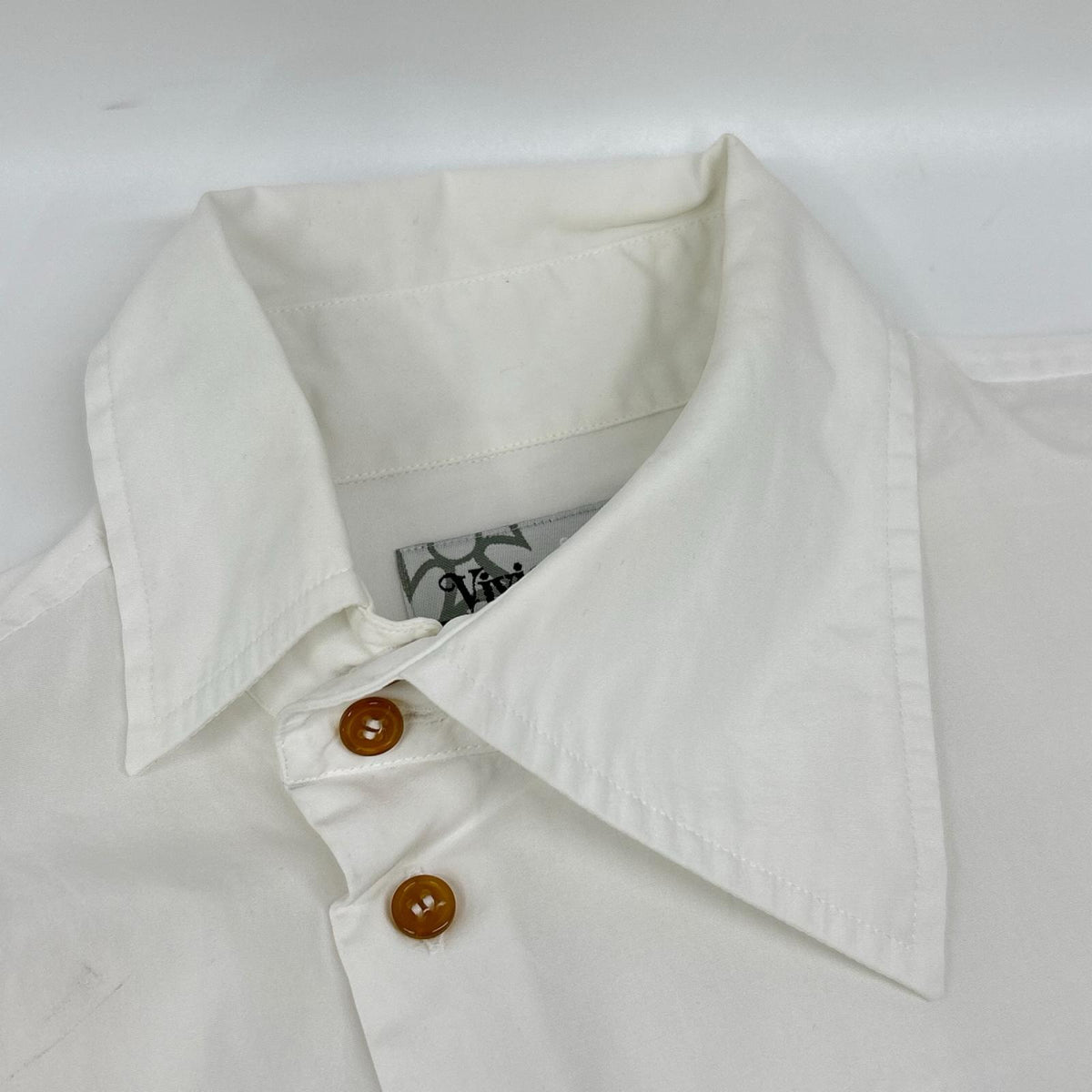 Vivienne Westwood MAN ヴィヴィアンウエストウッドマン VW-WR-71093 ホワイト アシンメトリーカラー長袖シャツ トップス