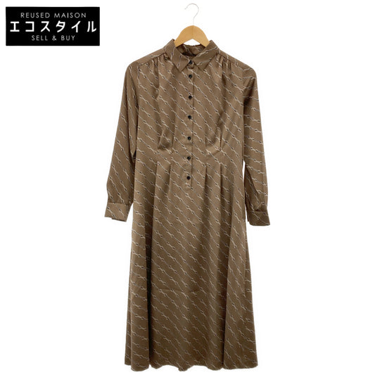 MACKINTOSH LONDON マッキントッシュロンドン 24年製 ベージュ サテン ビットプリントワンピース トップス