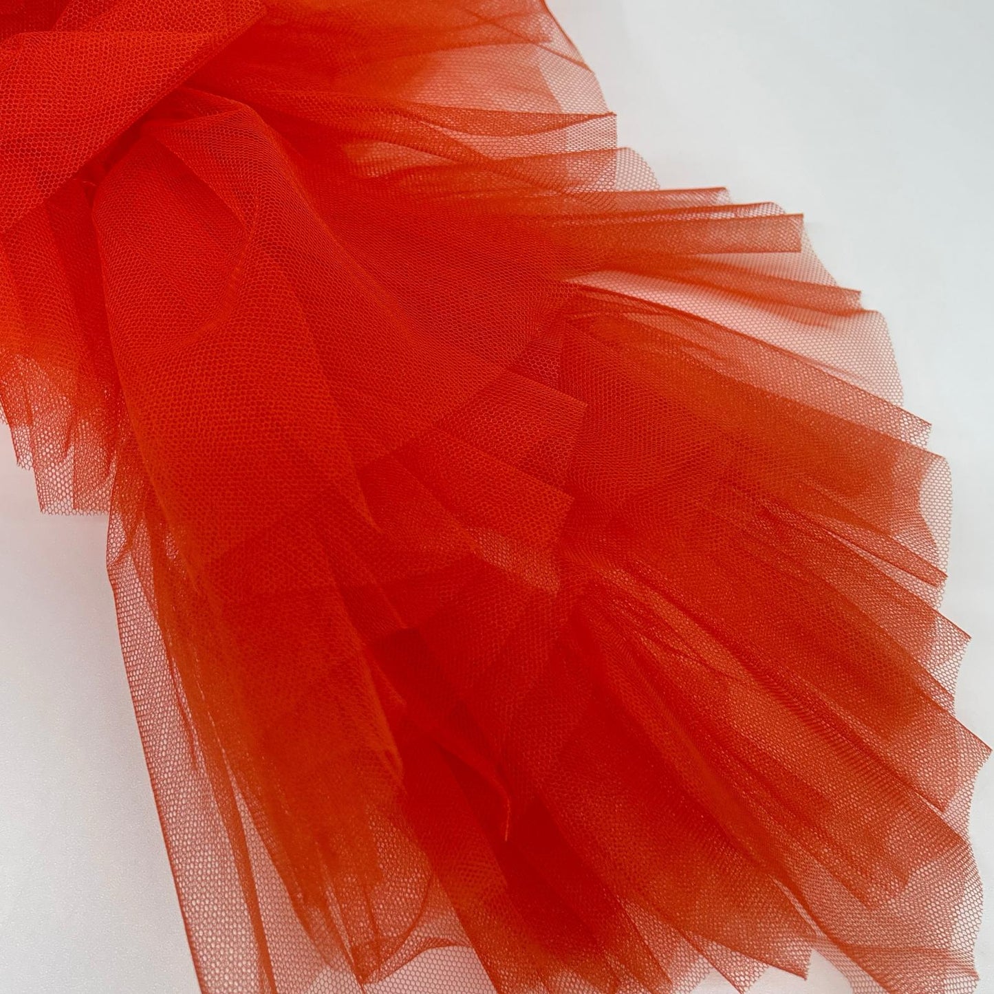 MARGE Marge 1006-0102-313 Orange Tulle Asymmetric Decorative Pullover Tulle Top
