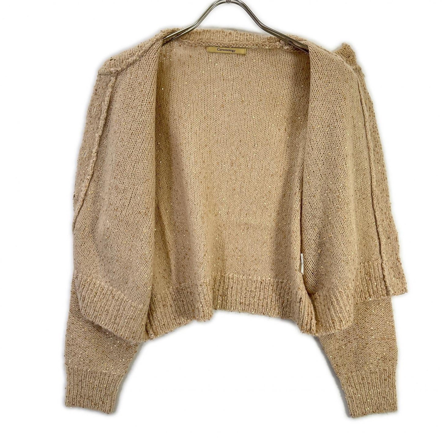 カレンソロジー Curensology CL306178ER 23AW ベージュ スパングルショートカーディガン トップス