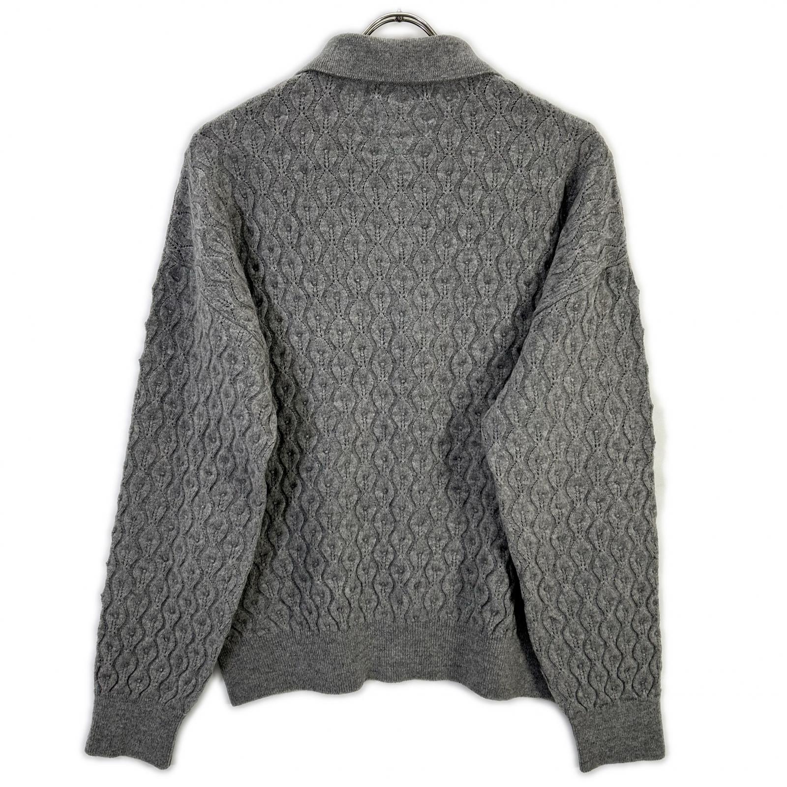 ROUTINE Routine 2025 Gray Wool Cable-Knit Pullover