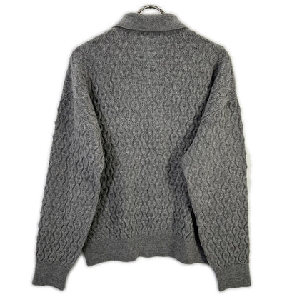 ROUTINE Routine 2025 Gray Wool Cable-Knit Pullover