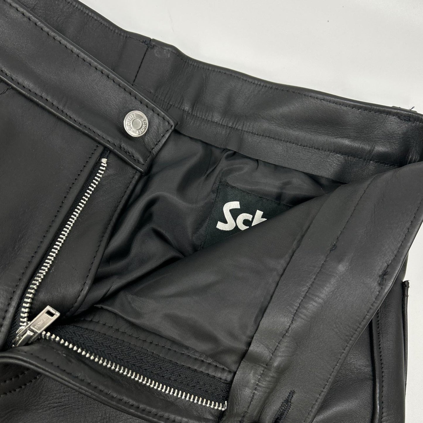 SCHOTT ショット 600US 7449 USA製 ブラック カウステアハイド LEATHER PANTS NEW FIT/レザーパンツ ボトムス