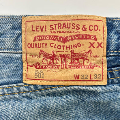 LEVI‘S リーバイス 【LVC】66前期復刻 501XX インディゴ コットン ダメージリペア加工 ボタンフライ デニムパンツ/コーンデニム ボトムス