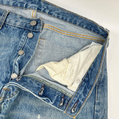 LEVI‘S リーバイス 【LVC】66前期復刻 501XX インディゴ コットン ダメージリペア加工 ボタンフライ デニムパンツ/コーンデニム ボトムス