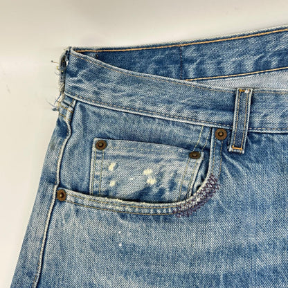 LEVI‘S リーバイス 【LVC】66前期復刻 501XX インディゴ コットン ダメージリペア加工 ボタンフライ デニムパンツ/コーンデニム ボトムス