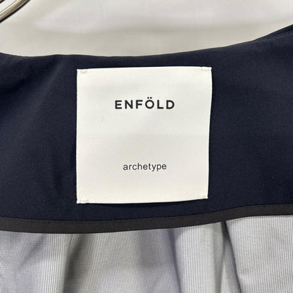 ENFOLD エンフォルド 【archetype】26SS 300JS130-0731 ネイビー ナイロン ジップアップ HOODED BLOUSON トップス