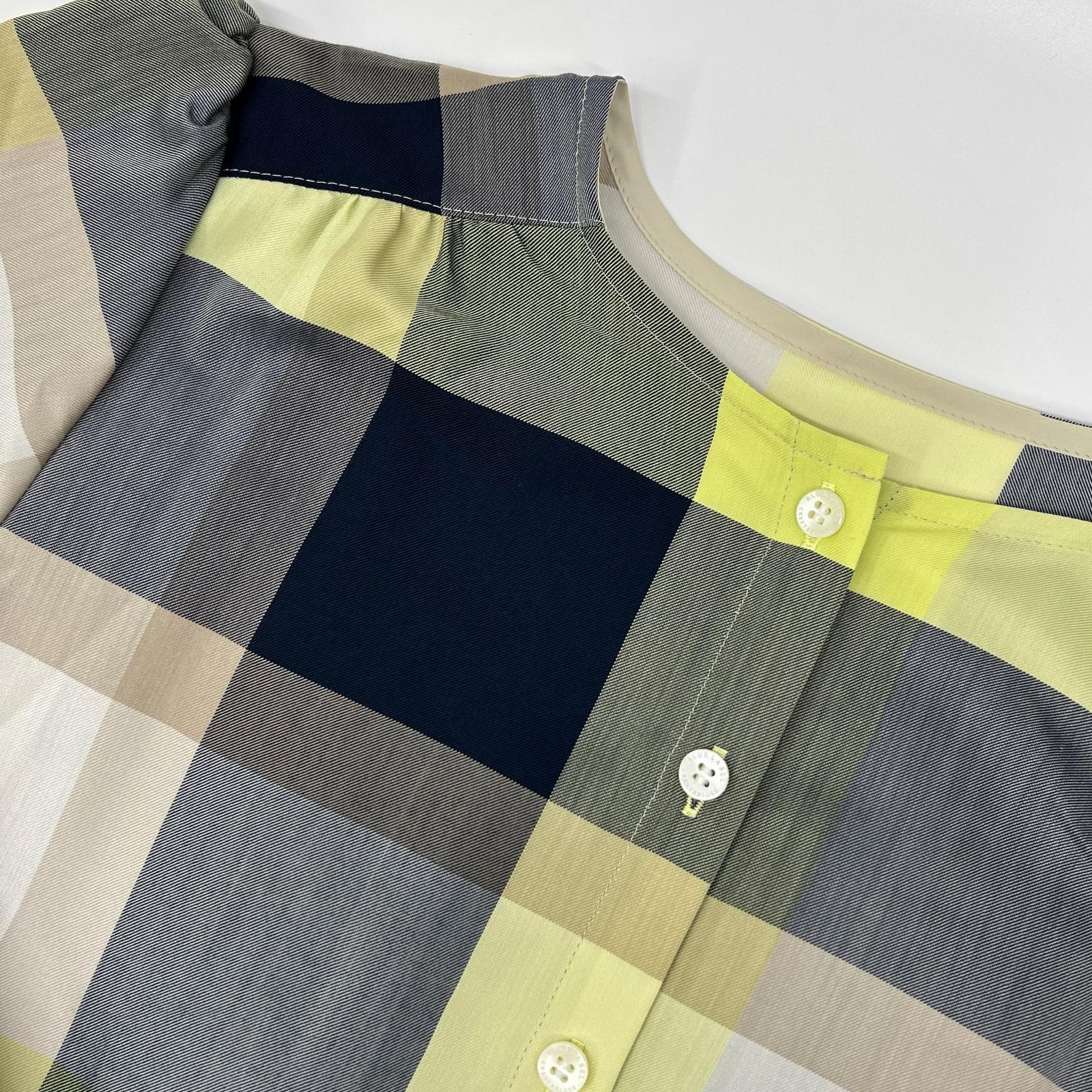 BLUE LABEL CRESTBRIDGE ブルーレーベルクレストブリッジ 24年製 グリーン×カーキ クレストブリッジチェックライトクロッシングツイルコンビドレス ワンピース