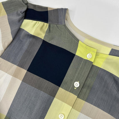 BLUE LABEL CRESTBRIDGE ブルーレーベルクレストブリッジ 24年製 グリーン×カーキ クレストブリッジチェックライトクロッシングツイルコンビドレス ワンピース