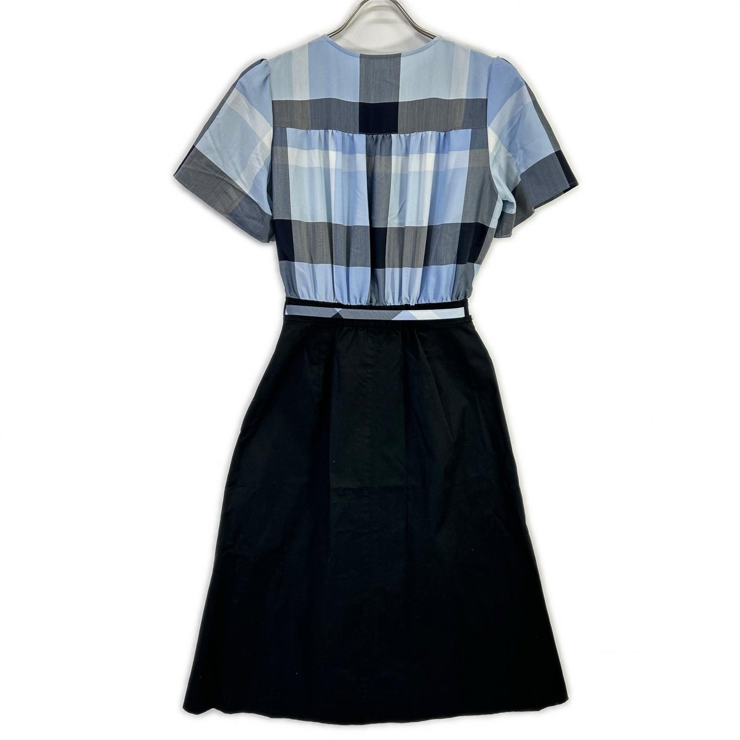 BLUE LABEL CRESTBRIDGE ブルーレーベルクレストブリッジ 24年製 ブルー×ブラック クレストブリッジチェックライトクロッシングツイルコンビドレス ワンピース
