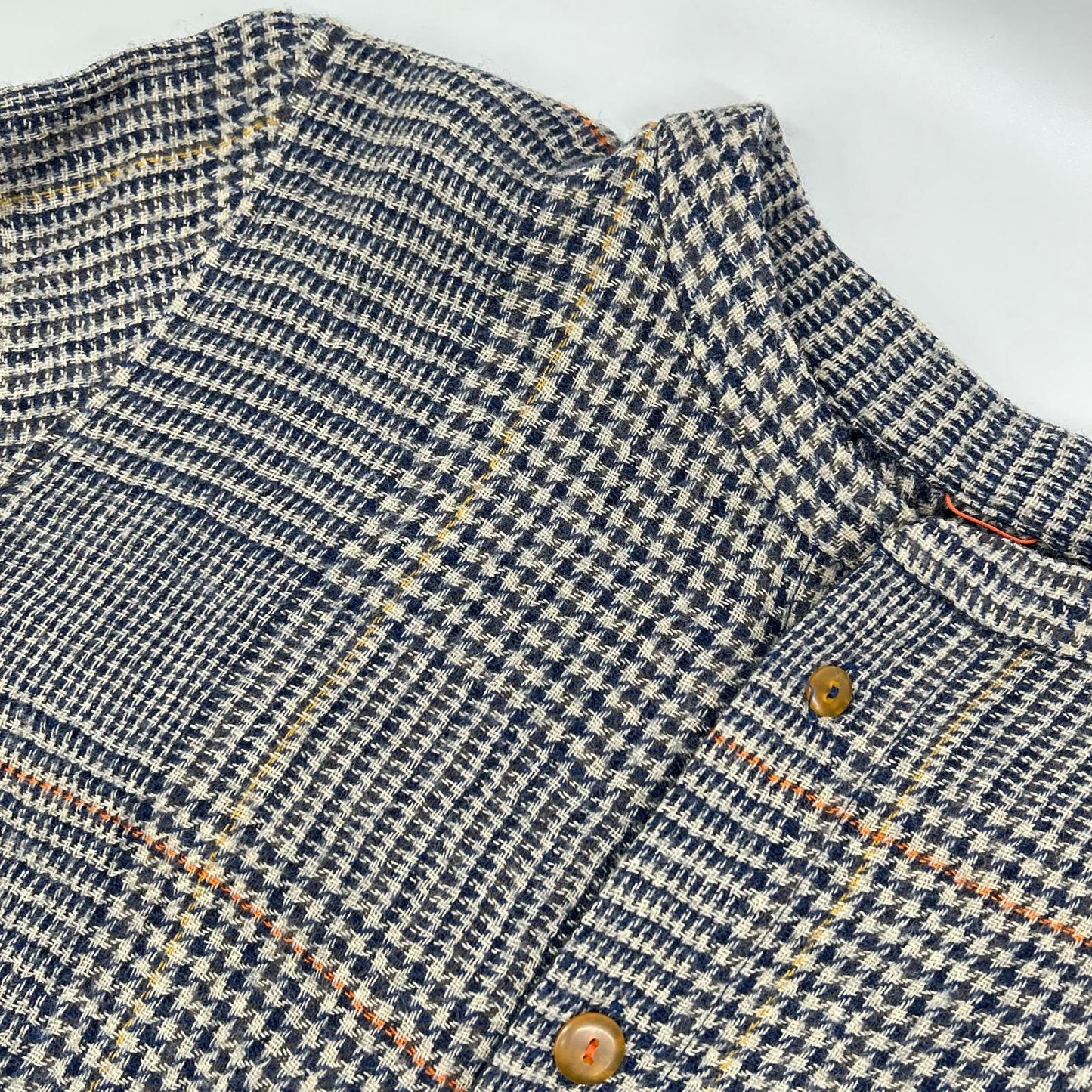 Pallas Palace パラスパレス グレー系 ハウンドトゥース×チェック柄 ノーカラー ロングスリーブ シャツワンピース ワンピース