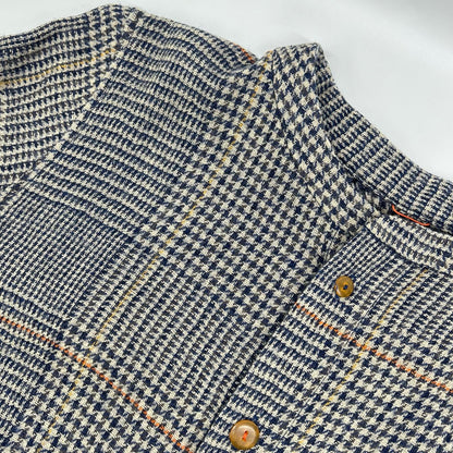 Pallas Palace パラスパレス グレー系 ハウンドトゥース×チェック柄 ノーカラー ロングスリーブ シャツワンピース ワンピース