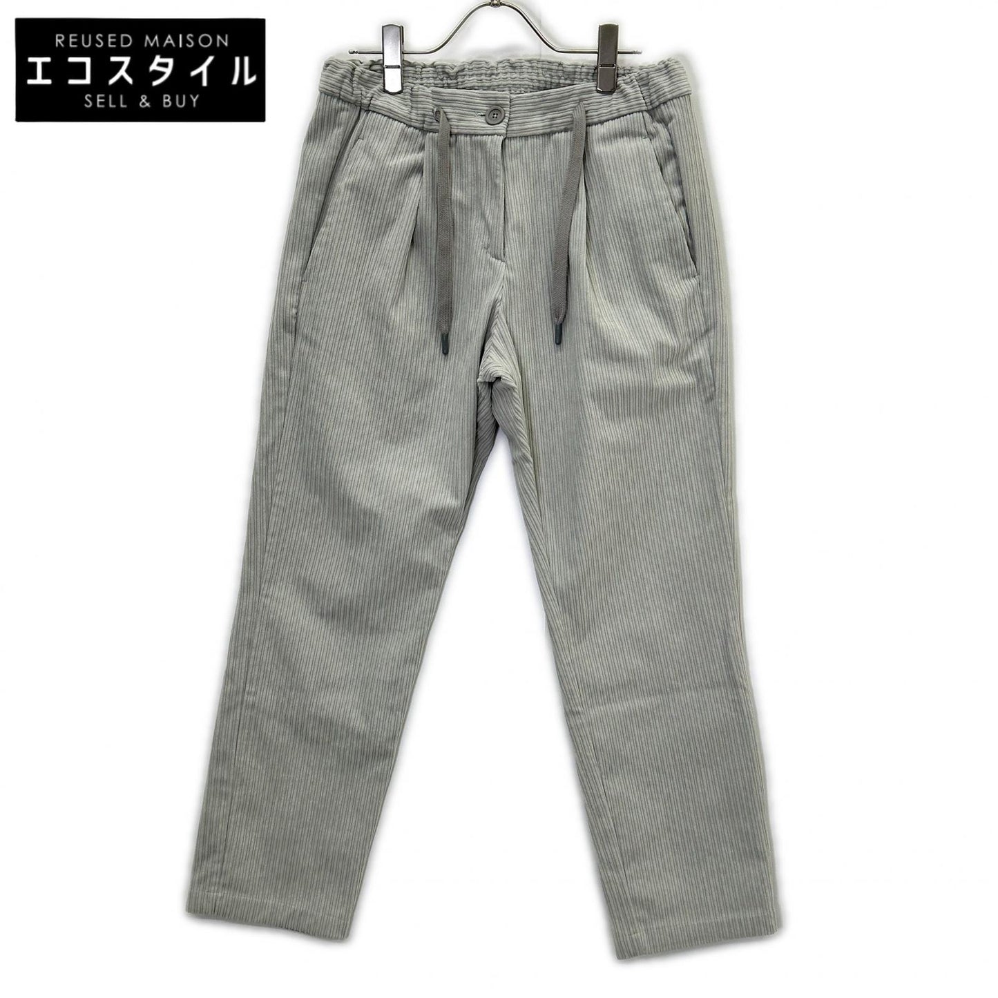 HERNO Herno [Laminar] Tight Gray Stretch Pleated Easy Pants