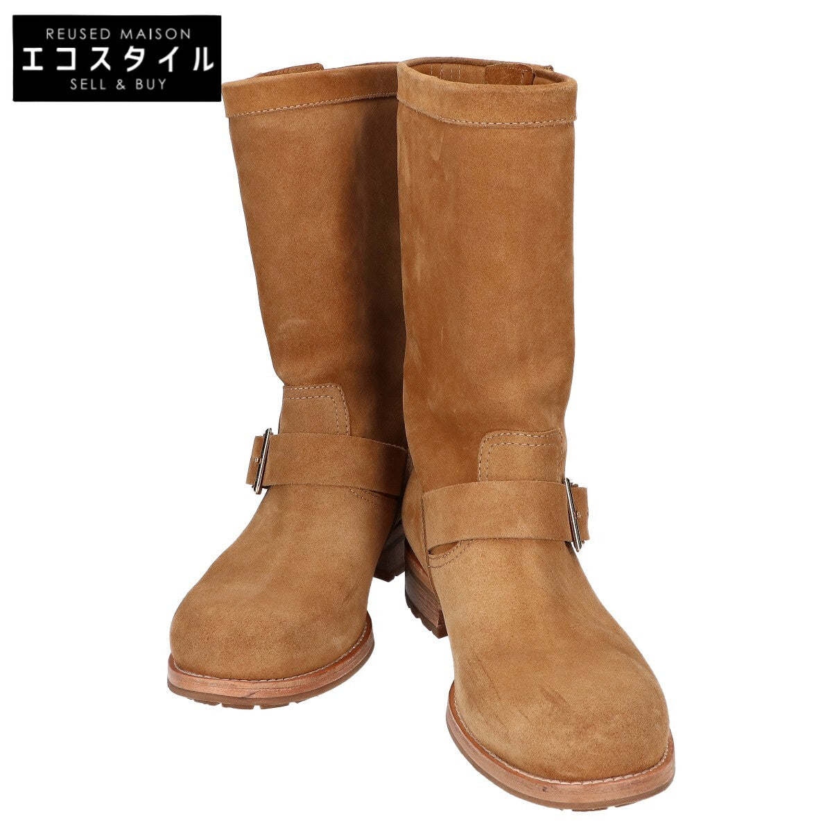 JIMMY CHOO 114YEN Suede Belt-Design Boots Shoes