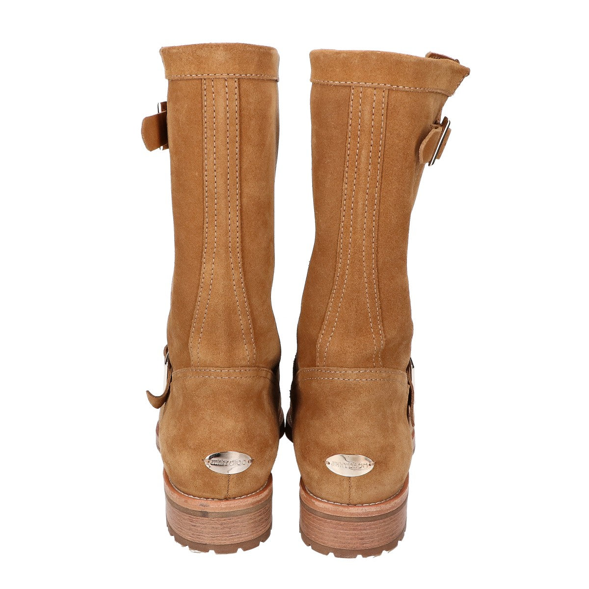 JIMMY CHOO 114YEN Suede Belt-Design Boots Shoes