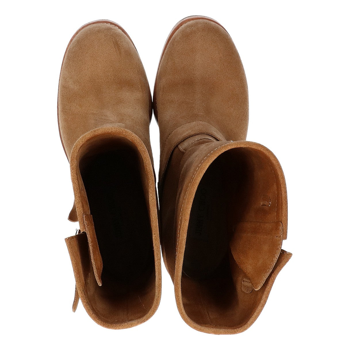 JIMMY CHOO 114YEN Suede Belt-Design Boots Shoes