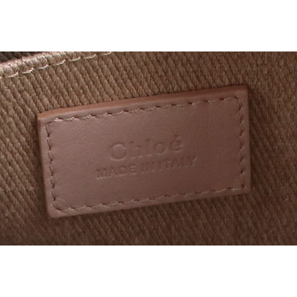 Chloe クロエ リネンキャンバスxカーフスキン WOODY ウッディ スモール 2WAYショルダーバッグ トートバッグ