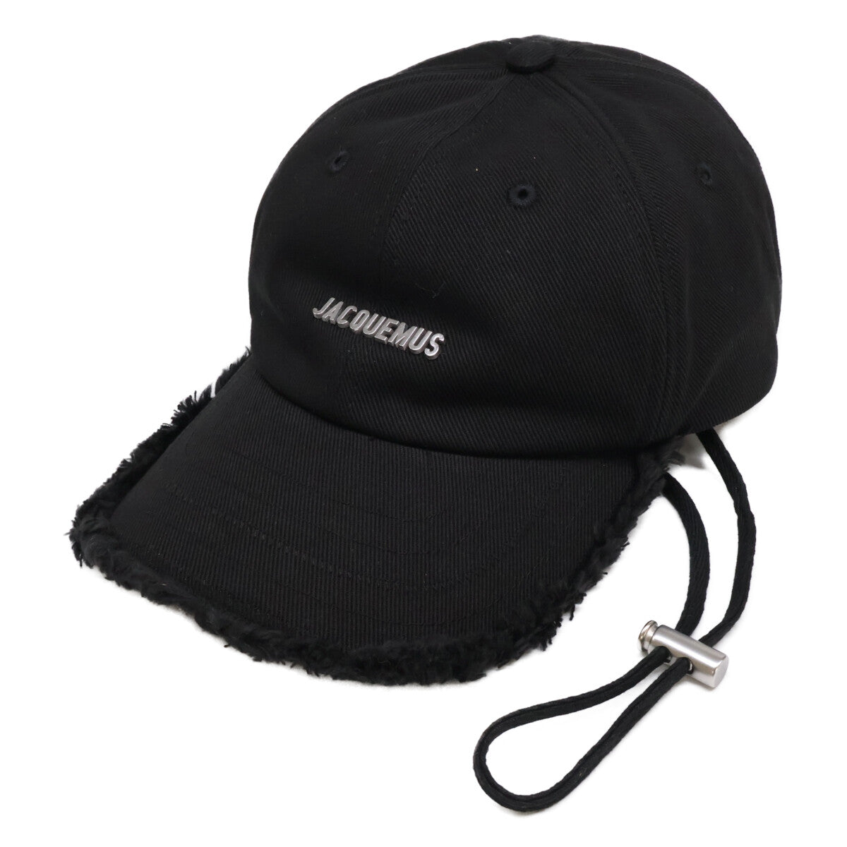 JACQUEMUS ジャックムス 【新品同様】26SS ACU00452AW00092-990 LA CASQUETTE ARTICHAUT メタルロゴ コットン フリンジ加工 ドローコード ベースボールキャップ 帽子