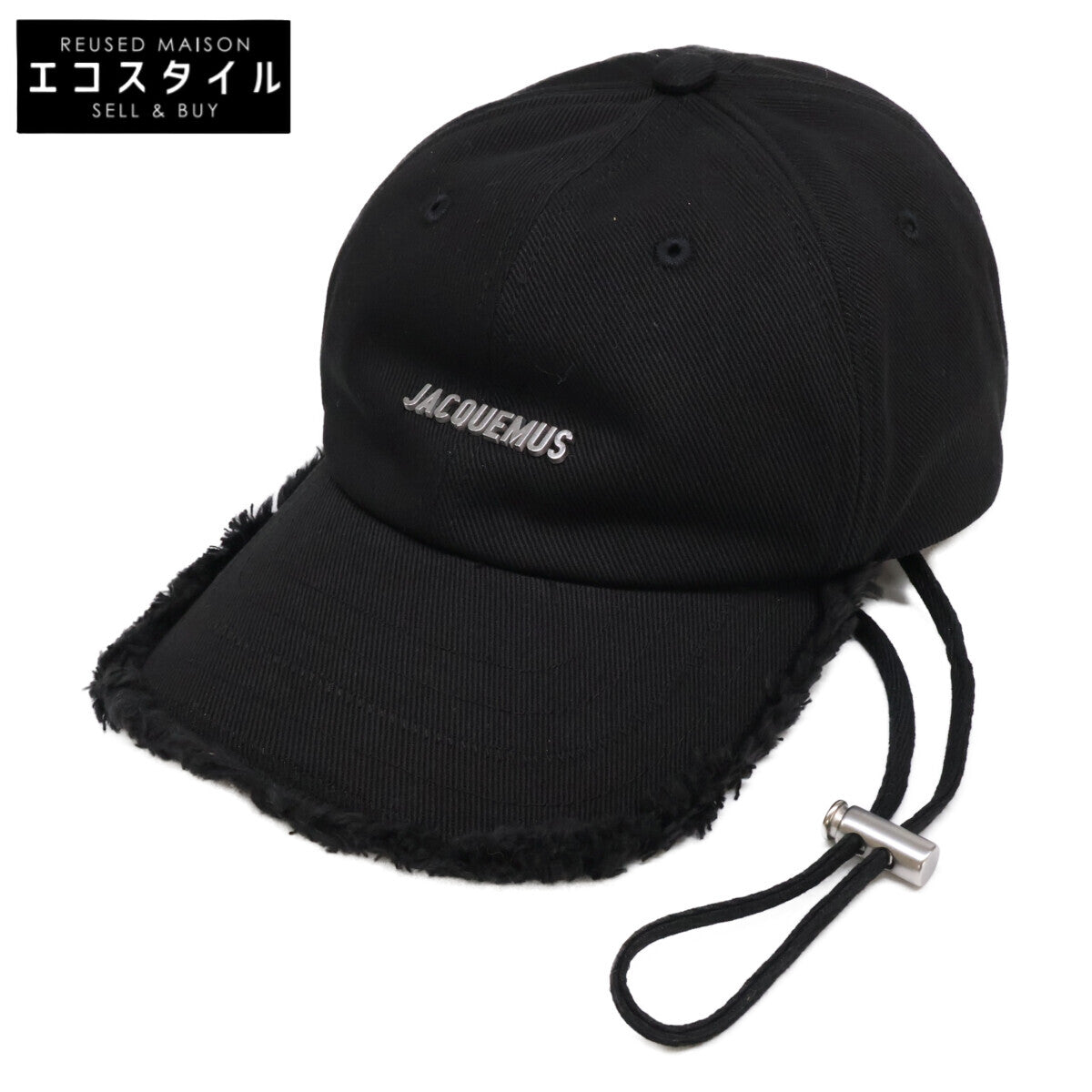 JACQUEMUS ジャックムス 【新品同様】26SS ACU00452AW00092-990 LA CASQUETTE ARTICHAUT メタルロゴ コットン フリンジ加工 ドローコード ベースボールキャップ 帽子