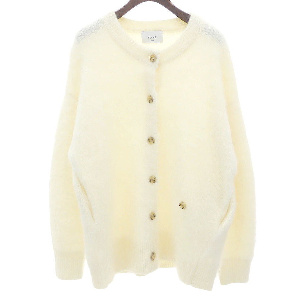 CLANE クラネ 美品 MOHAIR LOOSE KNIT CARDIGAN トップス レディース ホワイト 1 24AW トップス