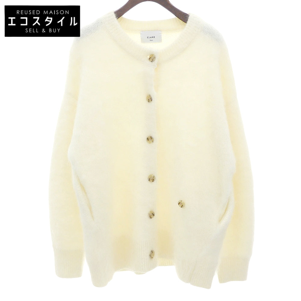 CLANE クラネ 美品 MOHAIR LOOSE KNIT CARDIGAN トップス レディース ホワイト 1 24AW トップス