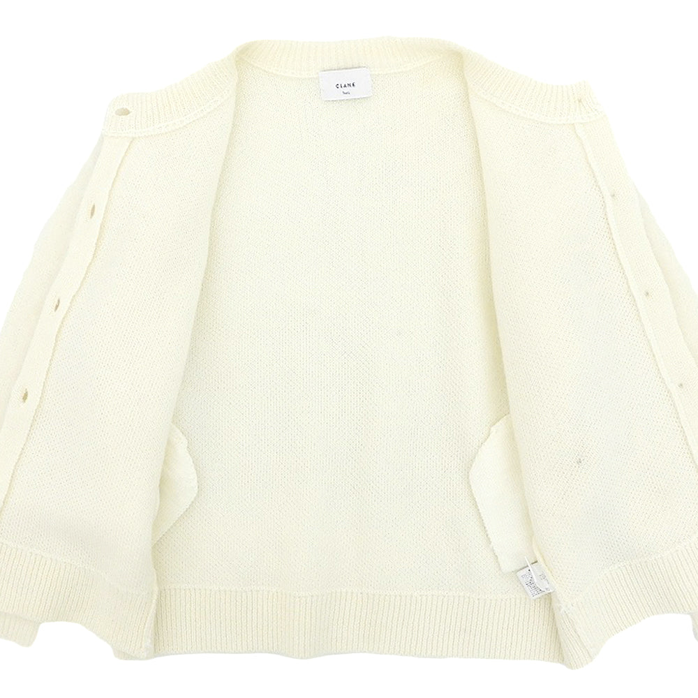 CLANE クラネ 美品 MOHAIR LOOSE KNIT CARDIGAN トップス レディース ホワイト 1 24AW トップス