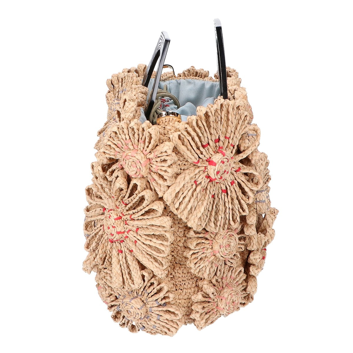 JAMIN PUECH ジャマンピュエッシュ 【美品】ラフィア フラワー 2WAYショルダー ハンドバッグ