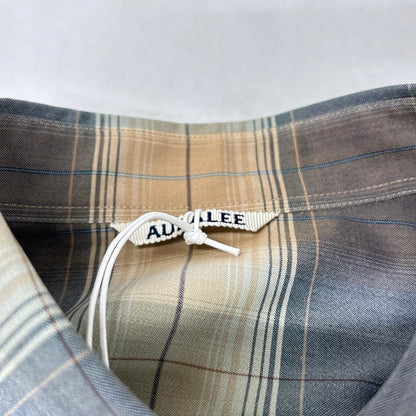 AURALEE Auralee A26SS01LC beige SUPER LIGHT WOOL CHECK SHIRT tops